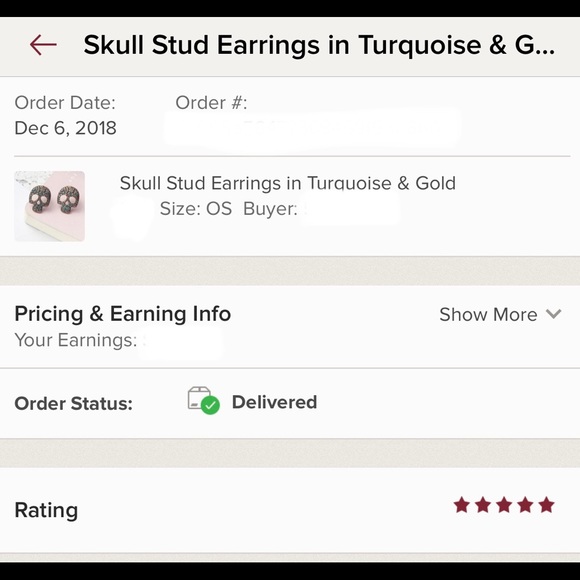 3/$30🖤 Turquoise & Gold Skull Stud Earrings - Picture 7 of 7